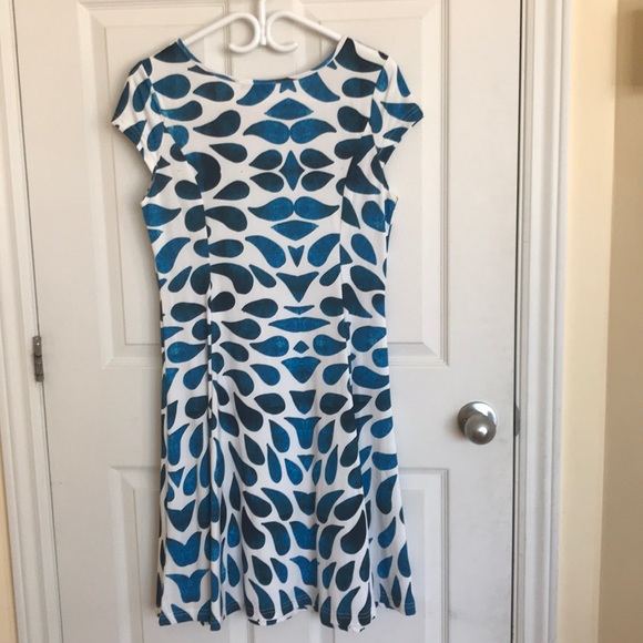 Lily teal and white dress - Picture 2 of 7